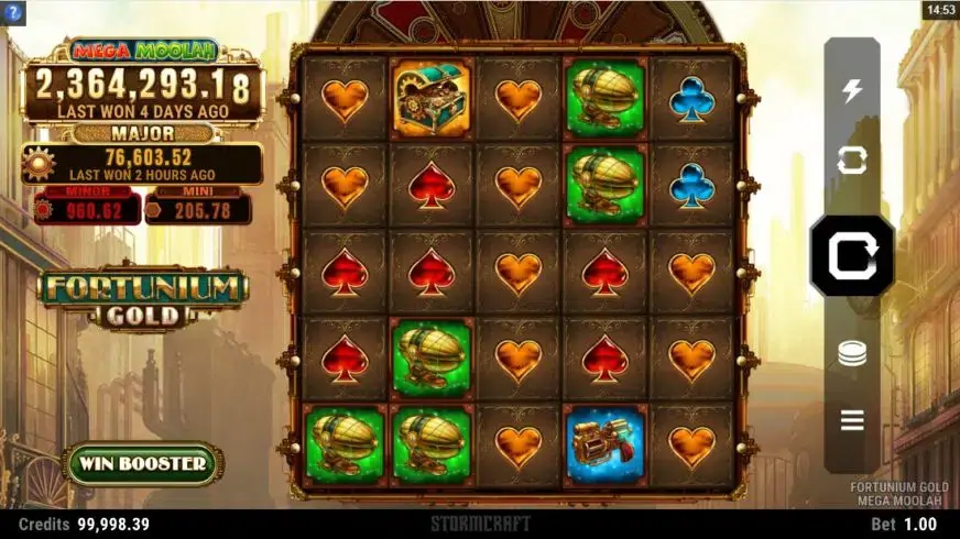 Fortunium Gold Mega Moolah slot screenshot 