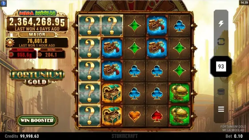 Fortunium Gold Mega Moolah slot screenshot 2