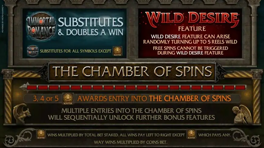 Immortal Romance slot screenshot 