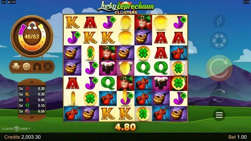 Lucky Leprechaun Clusters slot screenshot 