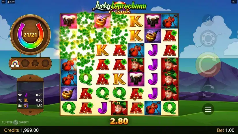 Lucky Leprechaun Clusters slot screenshot 2