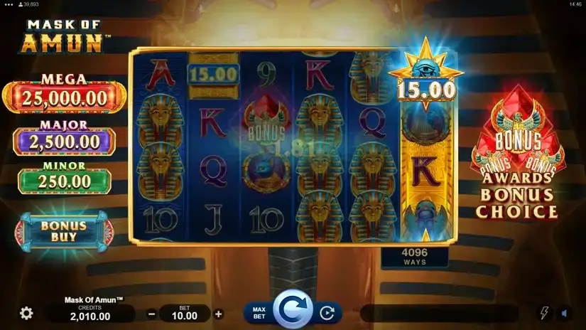 Mask of Amun slot screenshot 3