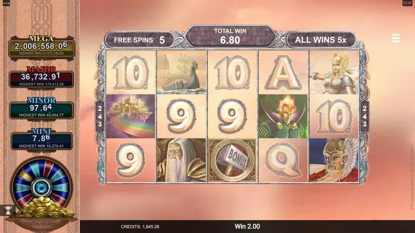 Thunderstruck II Mega Moolah slot screenshot 6