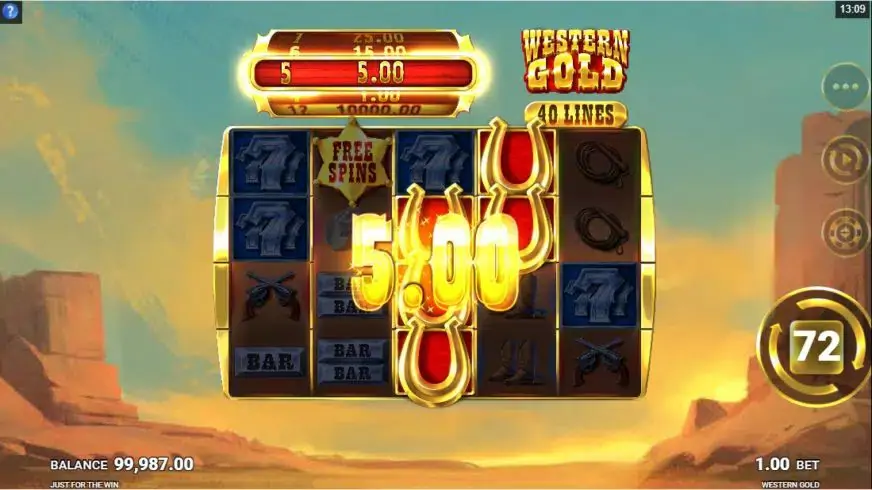 Western Gold slot screenshot 2