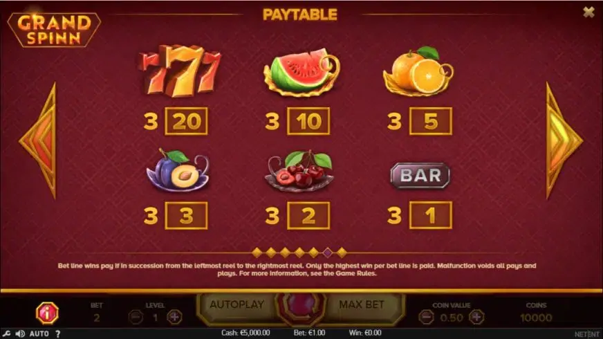 Grand Spinn Superpot slot screenshot 2