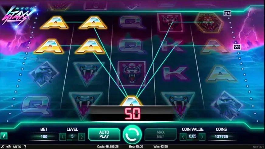 Neon Staxx slot screenshot 2