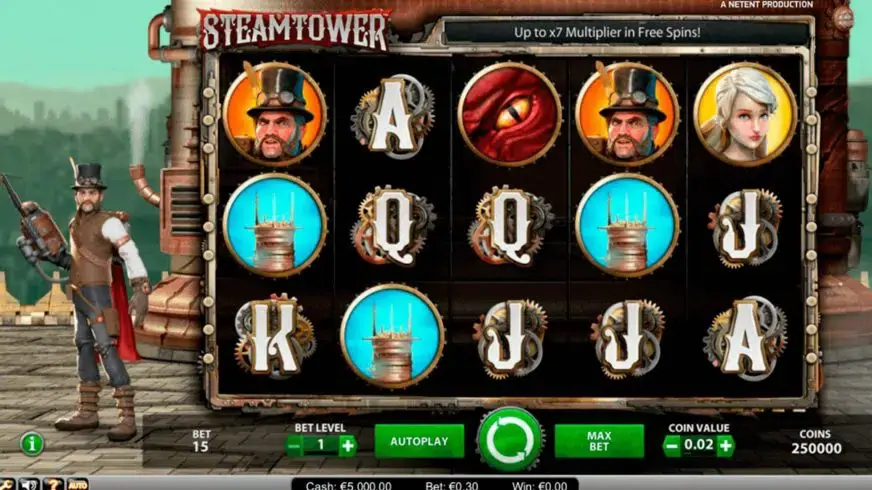 Steam Tower slot screenshot 