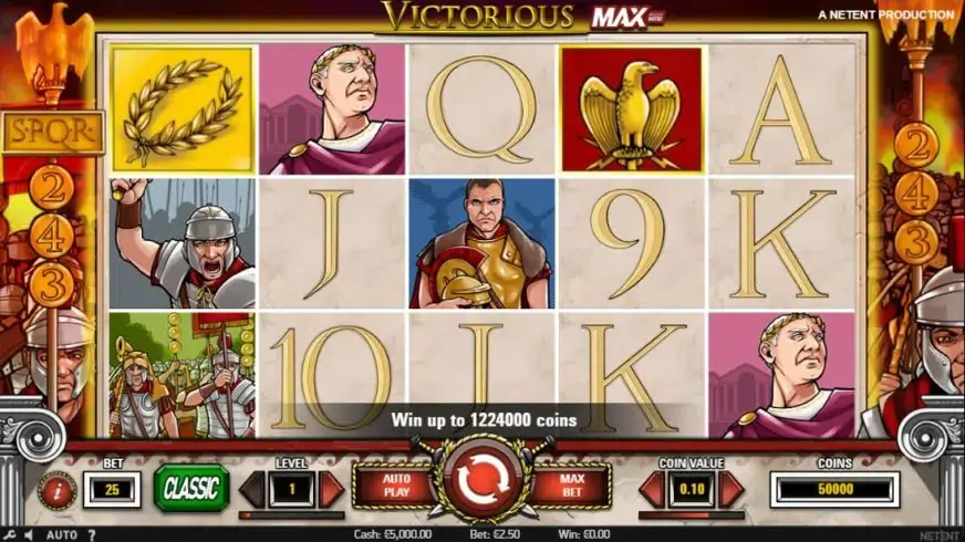 Victorious slot screenshot 1