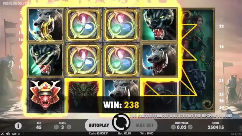 Warlords: Crystals of Power slot screenshot 3