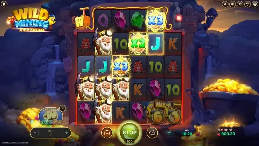 Wild Mining XXXtreme slot screenshot 