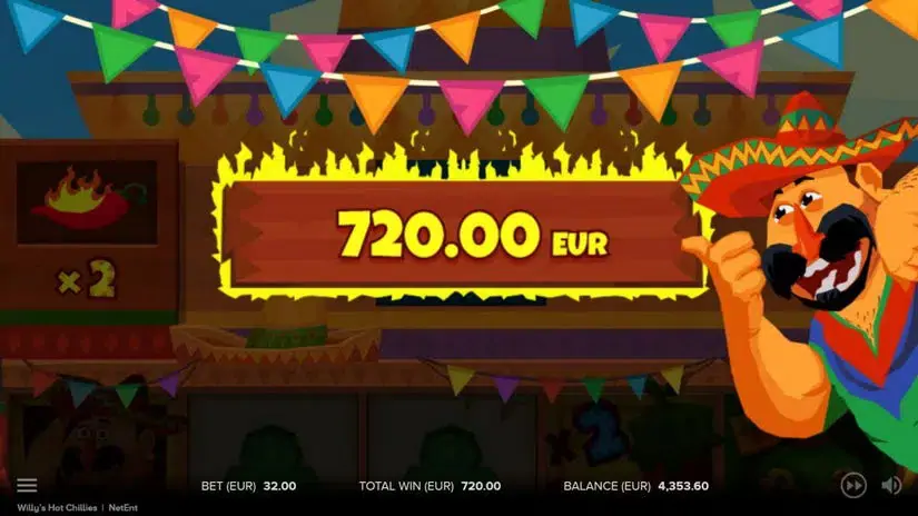 Willys Hot Chillies slot screenshot 
