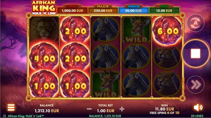 African King Hold’n’Win slot screenshot 6