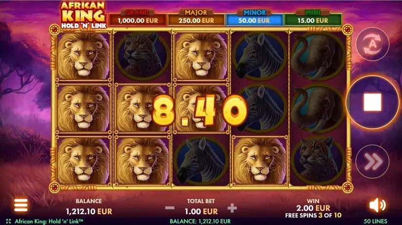 African King Hold’n’Win slot screenshot 5