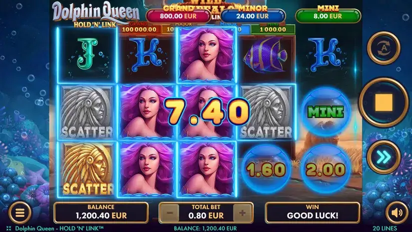 Dolphin Queen slot screenshot 2