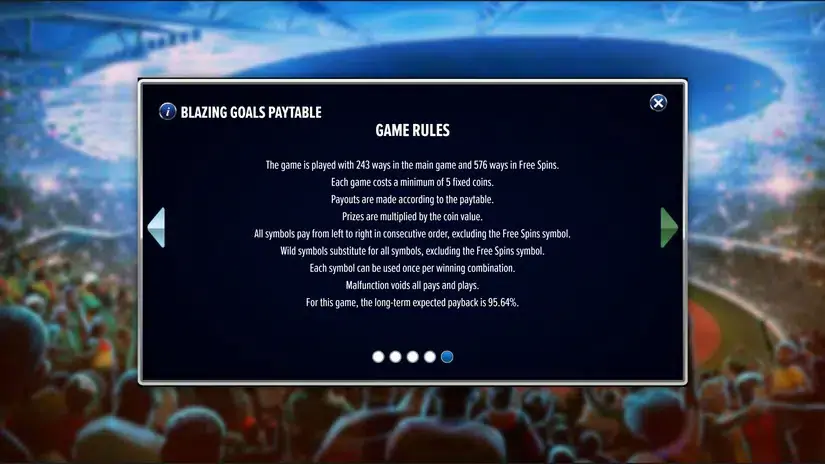 Blazing Goals slot screenshot 