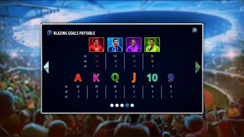 Blazing Goals slot screenshot 2