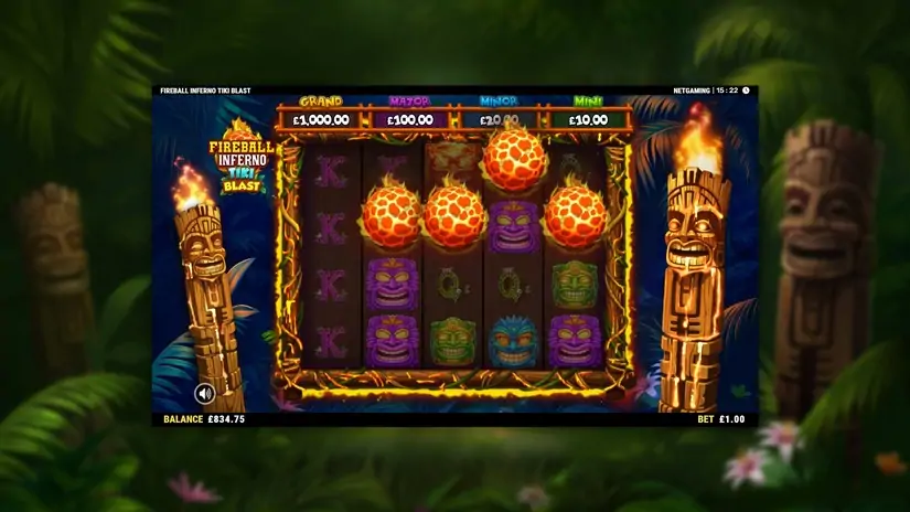 Fireball Inferno Tiki Blast slot screenshot 5