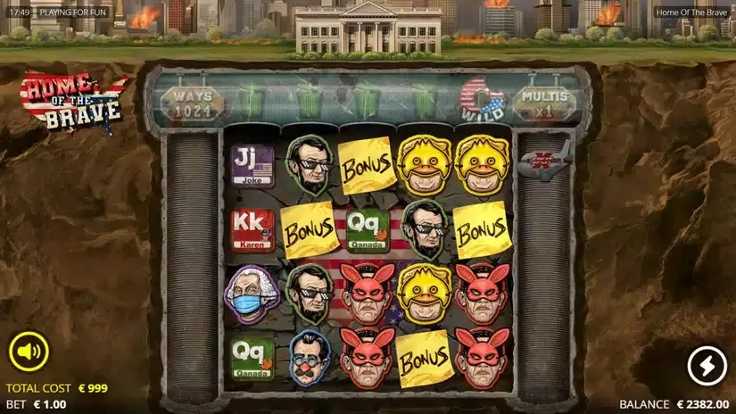 Home of the Brave slot screenshot 2