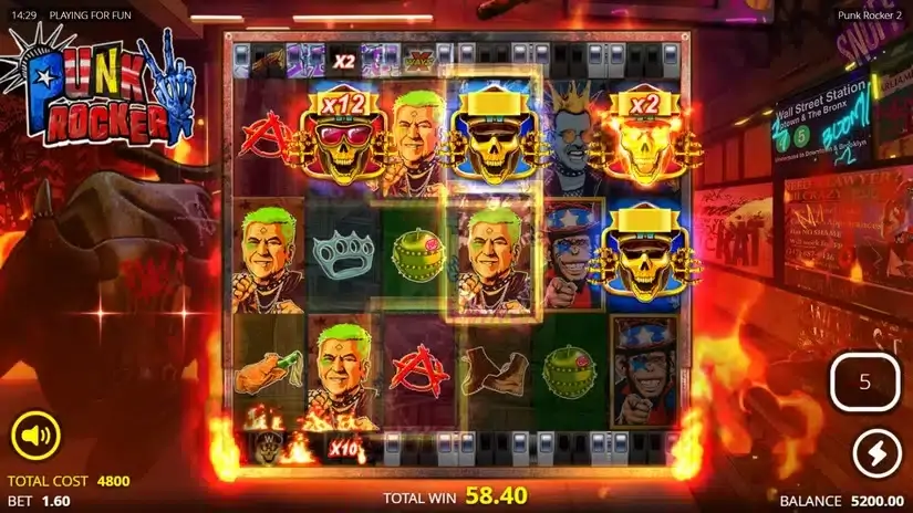 Punk Rocker 2 slot screenshot 