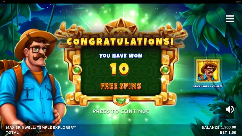 Max Spinwell Temple Explorer slot screenshot 3
