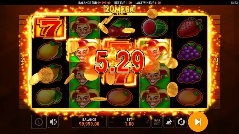 20 Mega Hotfire slot screenshot 3