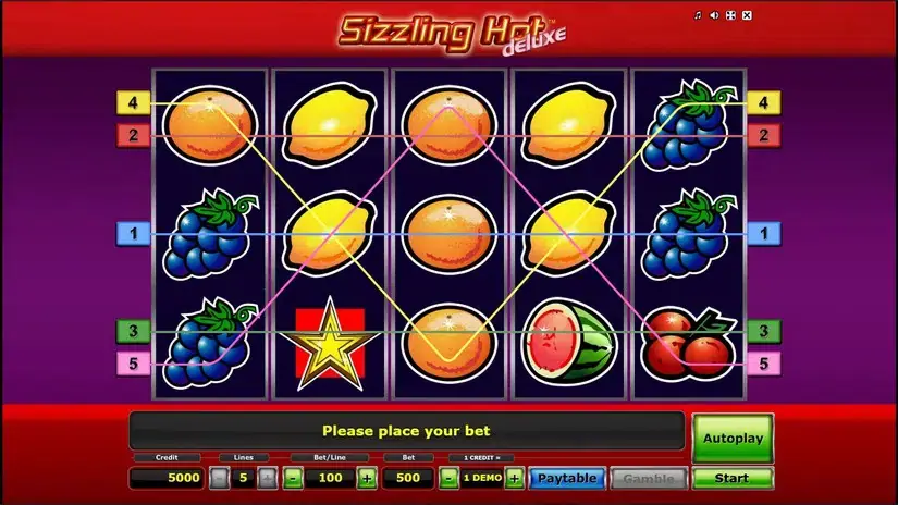 Sizzling Hot Deluxe slot screenshot 