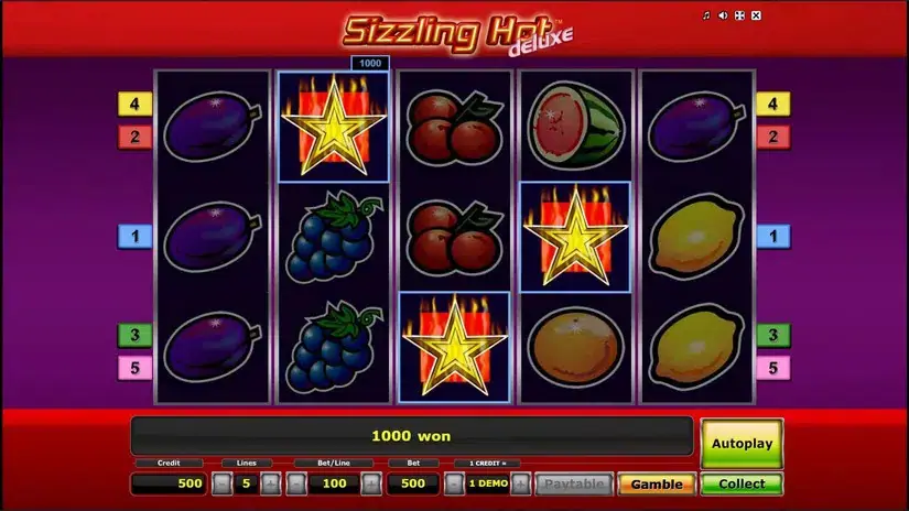 Sizzling Hot Deluxe slot screenshot 2