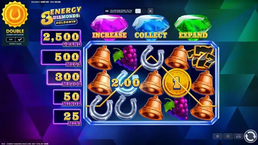 3 Energy Diamonds slot screenshot 3