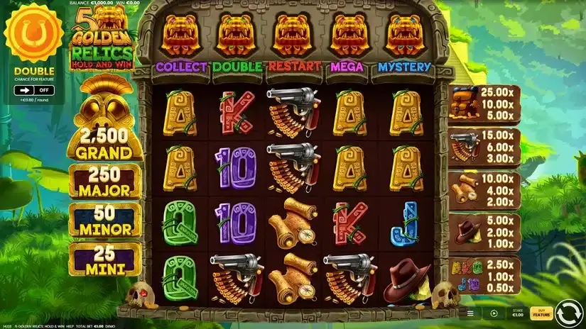 5 Golden Relics Hold & Win slot screenshot 