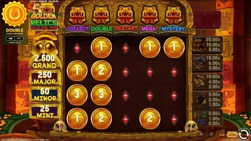 5 Golden Relics Hold & Win slot screenshot 