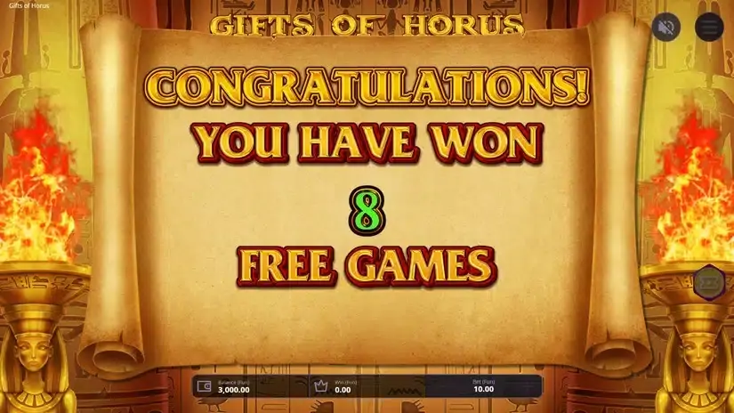 Gifts of Horus slot screenshot 2