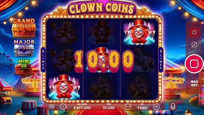 Clown Coins slot screenshot 