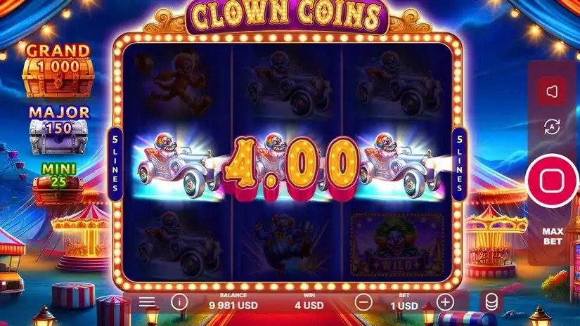 Clown Coins slot screenshot 2