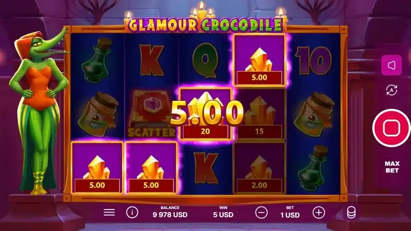 Glamour Crocodile slot screenshot 3