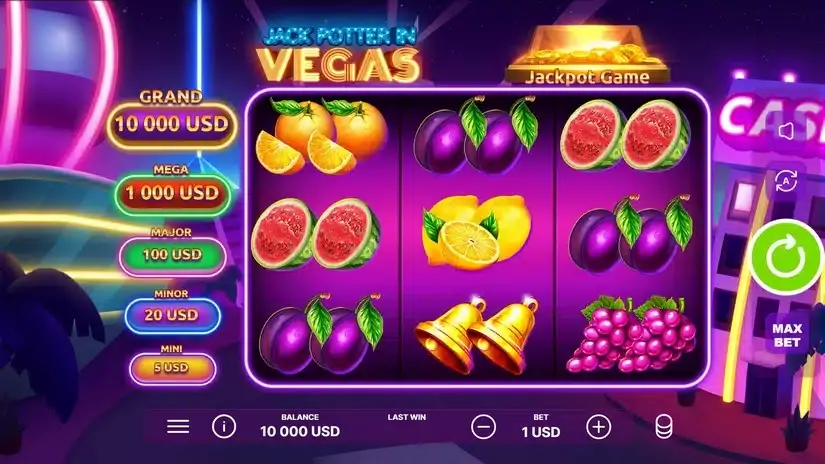 Jack Potter in Vegas slot screenshot 1