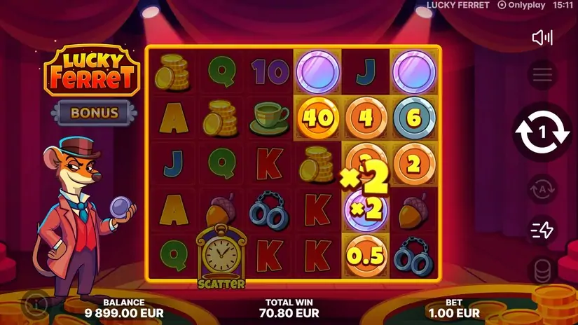 Lucky Ferret slot screenshot 5