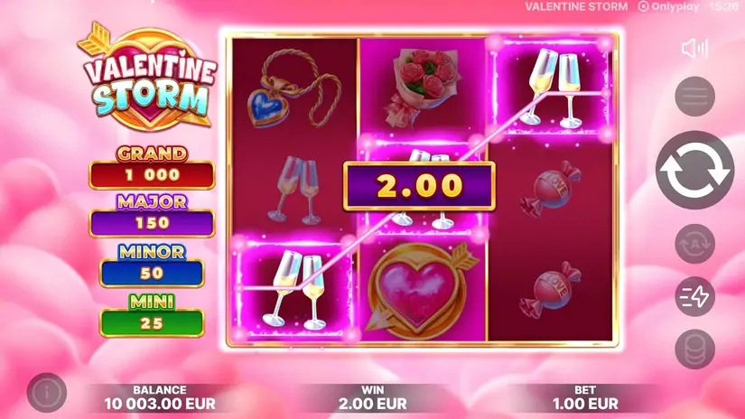 Valentine Storm slot screenshot 3