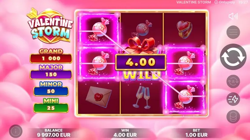 Valentine Storm slot screenshot 4