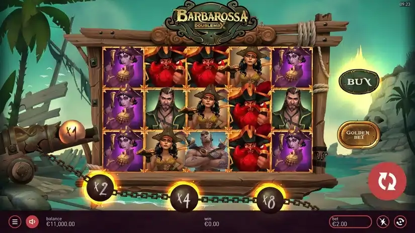 Barbarossa DoubleMax slot screenshot 