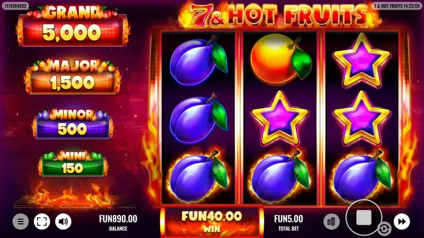 7 & Hot Fruits slot screenshot 