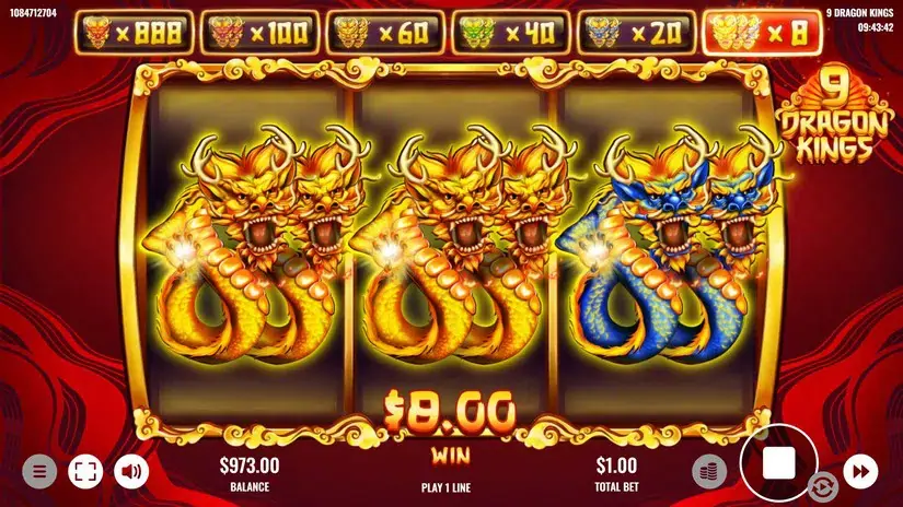 9 Dragon Kings slot screenshot 3