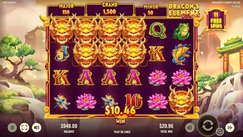 Dragon’s Element Deluxe slot screenshot 