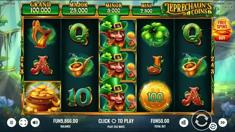 Leprechaun’s Coins slot screenshot 1