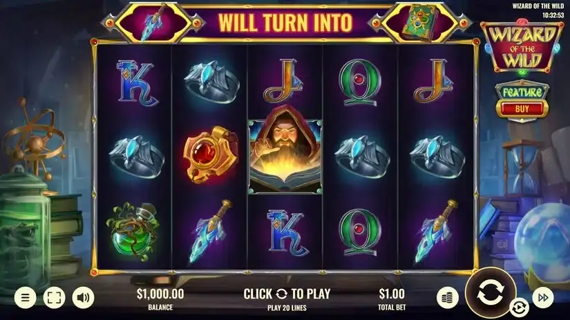 Wizard of the Wild slot screenshot 1