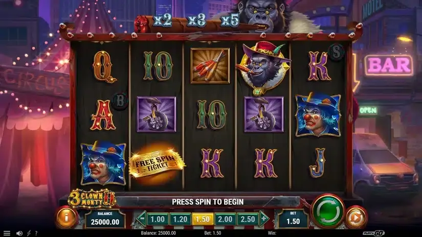 3 Clown Monty 2 slot screenshot 