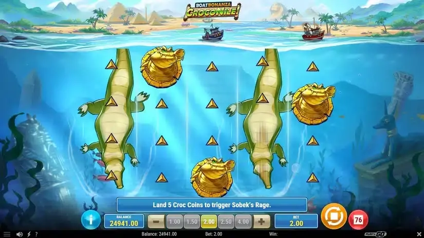 Boat Bonanza CrocoNile! slot screenshot 