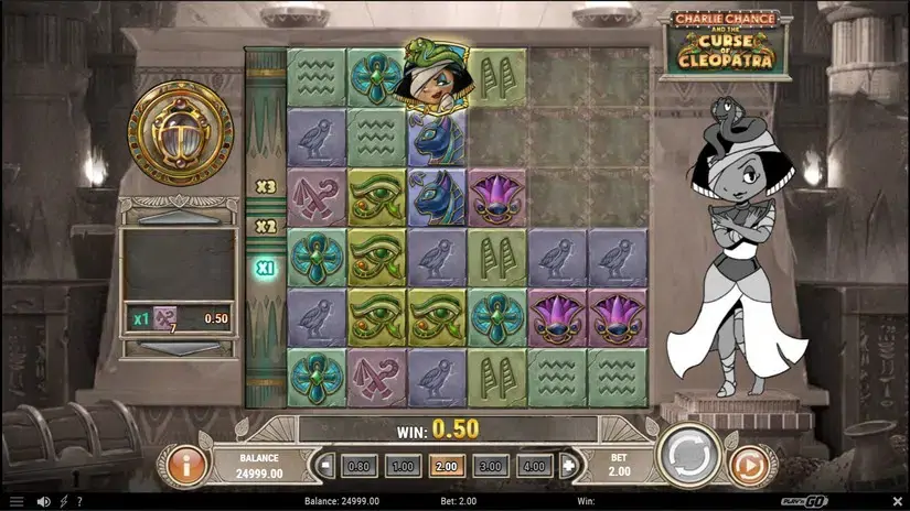 Charlie Chance and the Curse of Cleopatra slot screenshot 3