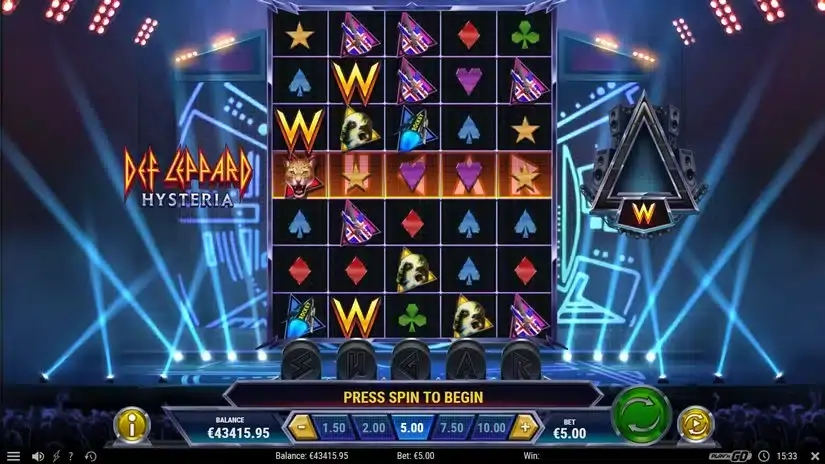 Def Leppard Hysteria slot screenshot 