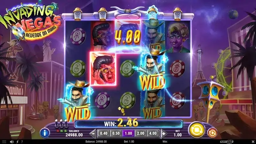 Invading Vegas Revenge on Mars slot screenshot 2