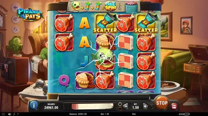 Piranha Pays slot screenshot 2